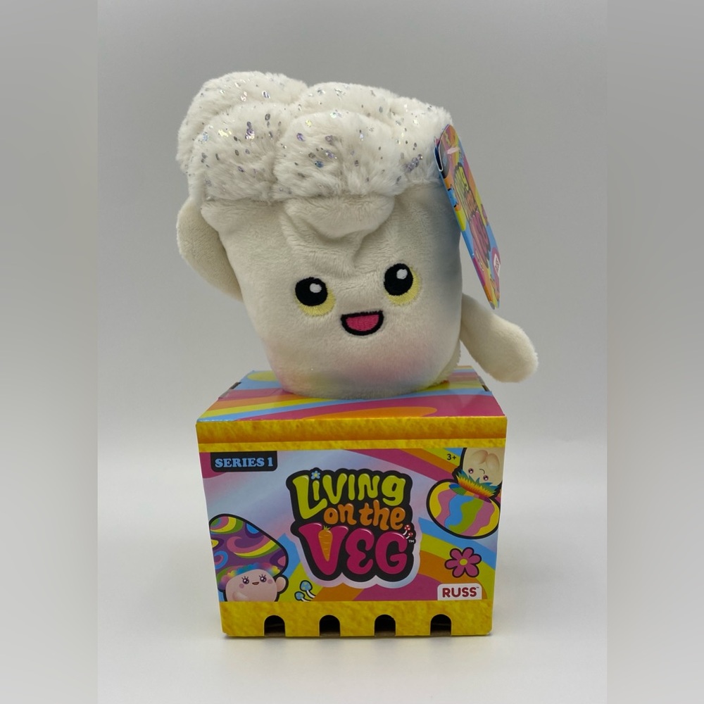 Living On The Veg Stevie Stuffed Mushroom Plush Toy Kellytoy Fun Guy Series 1
